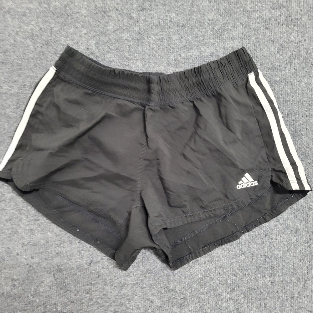 Adidas Shorts Womens Size S Black 3-Stripe AEROREADY Athletic Gym Running Good